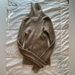 Cozy Tan Ribbed Knit Sweater